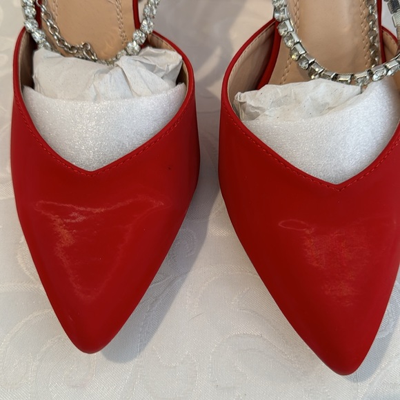 Chase and Chloe Halston Rhinestone Ankle Strap Pump - Picture 4 of 10